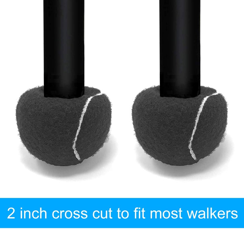 URBEST Walker Tennis Balls 4pcs Precut Heavy Duty Tennis Balls for Walkers, Pre Cut, Black - Image 4